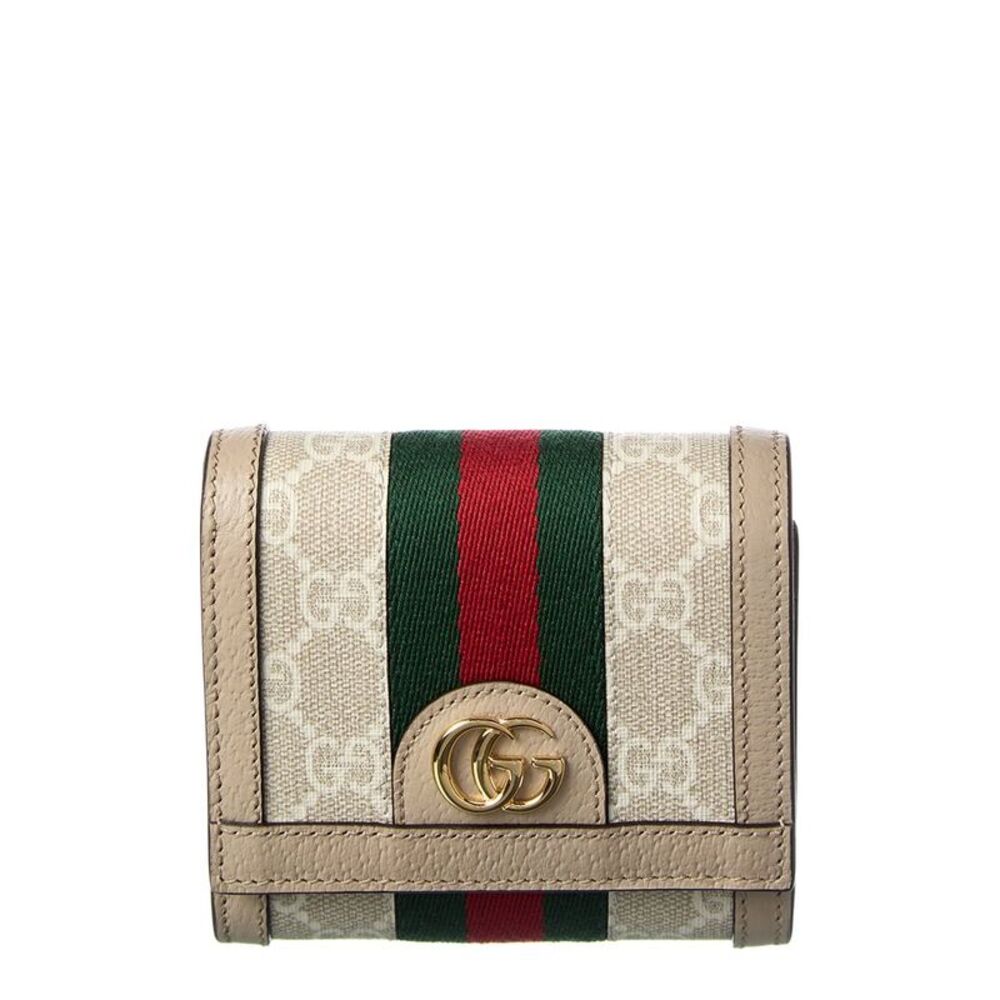 Gucci Ophidia Gg Supreme Canvas & Leather Coin Purse, Beige